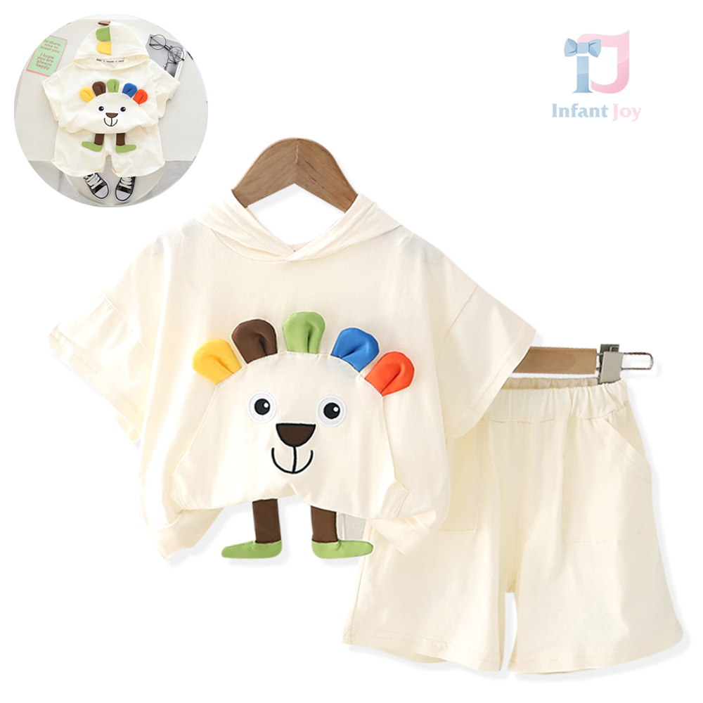 Set de 2 piese cu glugă și elemente 3D Sporty Colors