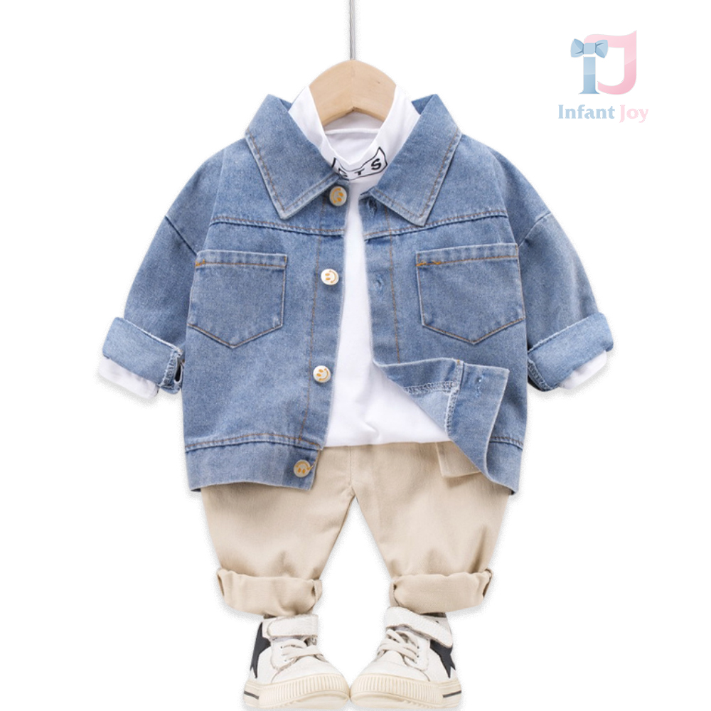 Set de 3 piese cu jacheta denim Sporty GTS