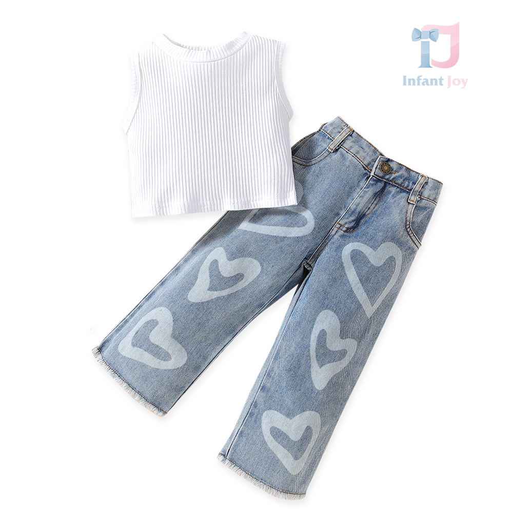 Set de 2 piese cu blugi Boyfriend Sporty Hearts