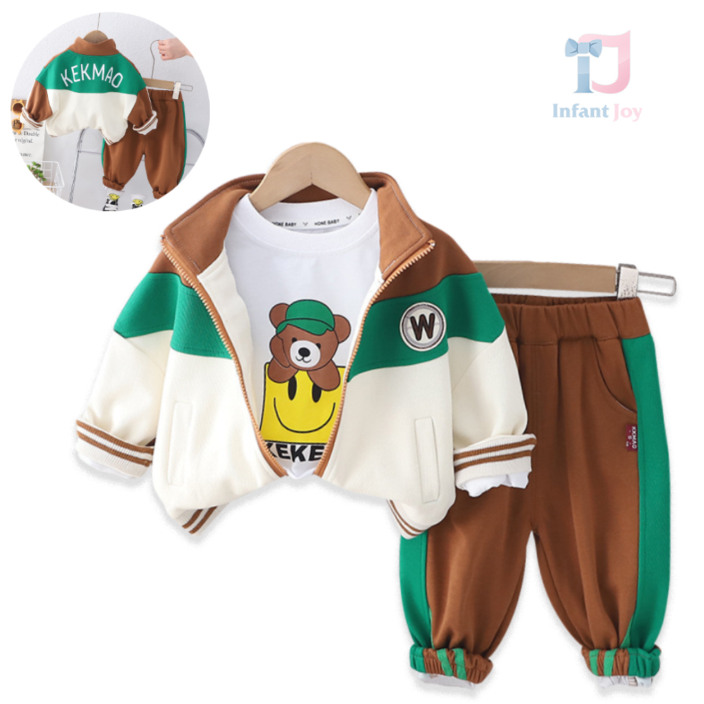 Set de 3 piese cu bomber și guler înalt Sporty Kekemao Forest