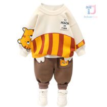 Set de 2 piese cu Lacosta și elemente 3D Tiger Peach