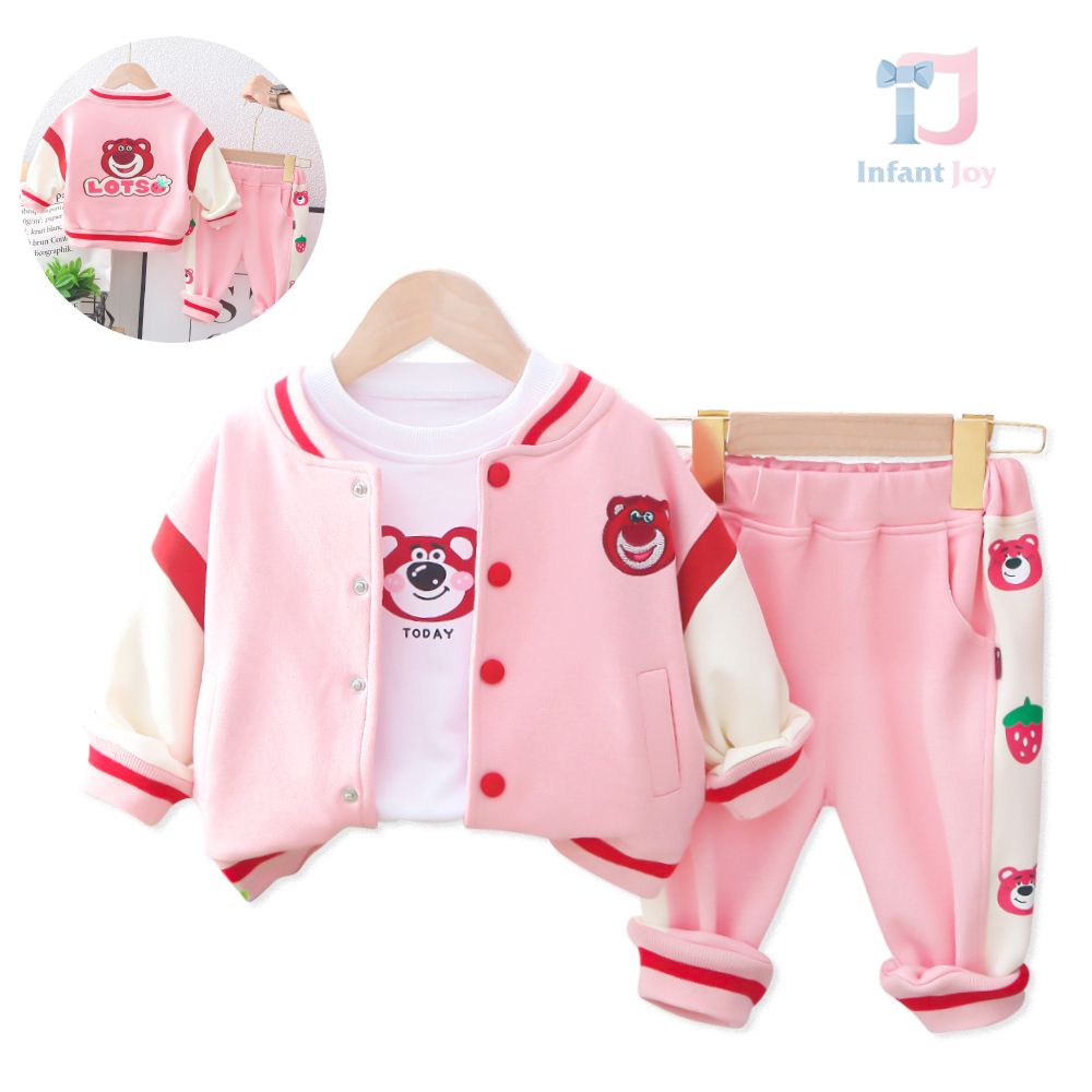 Set de 3 piese cu jachetă bomber și ornamente laterale Today is Pink