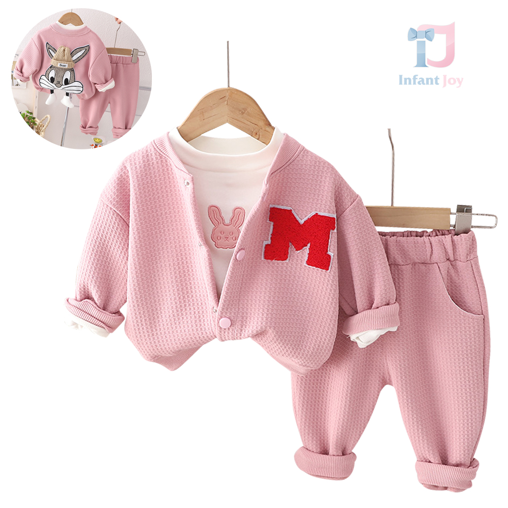 Set de 3 piese cu efect de vafe Bunny Star Pink