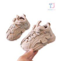 Pantofi sport din piele ecologica cu sireturi High End Beige