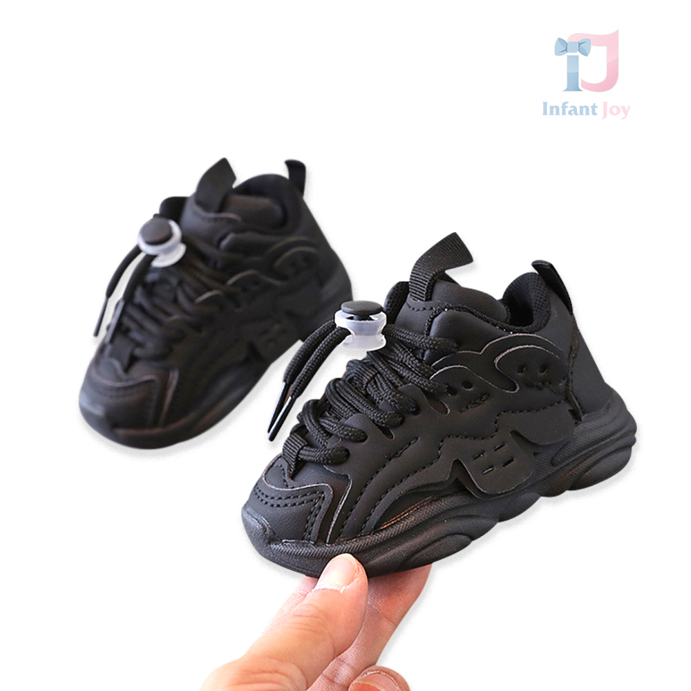 Pantofi sport din piele ecologica cu sireturi High End Black