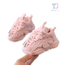 Pantofi sport din piele ecologica cu sireturi High End Pink