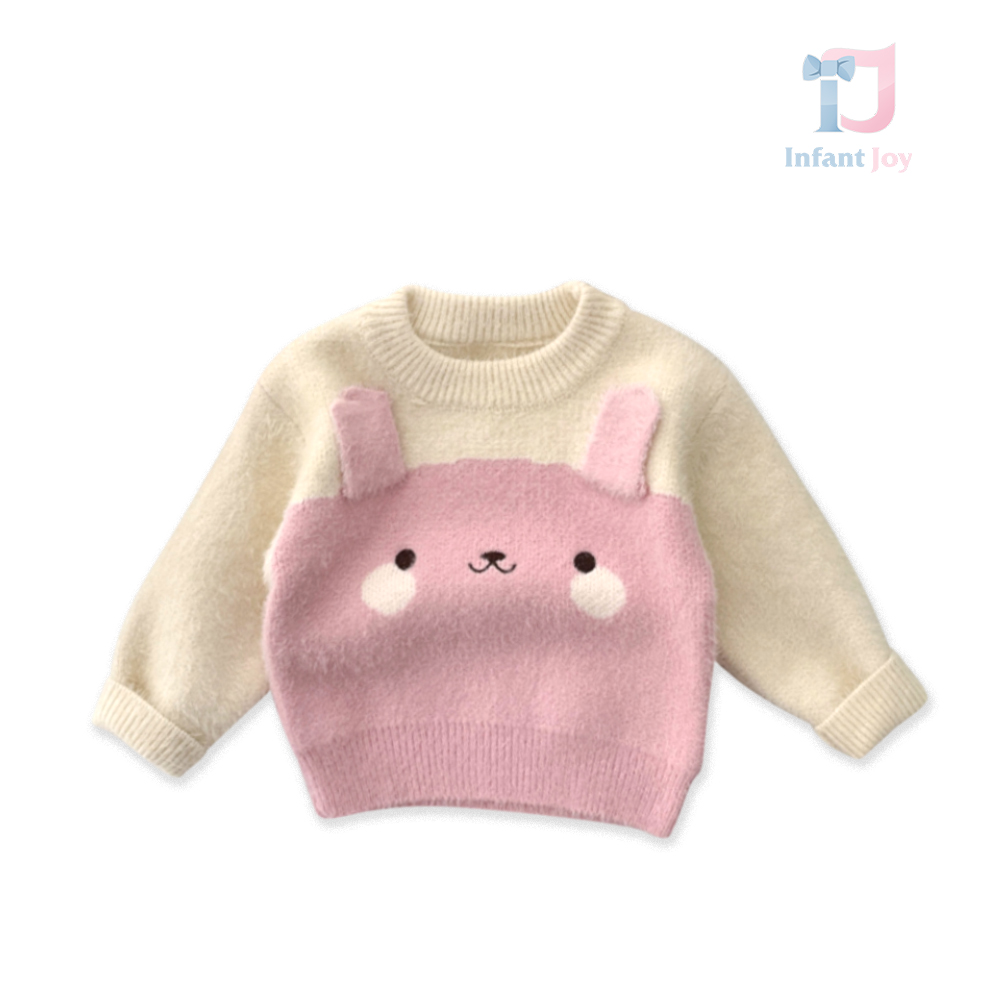 Pulover confectionat din tricotat de inalta calitate tip “Angora” cu elemente 3D Bunny