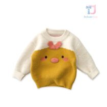 Pulover confectionat din tricotat de inalta calitate tip "Angora" cu elemente 3D Chicken