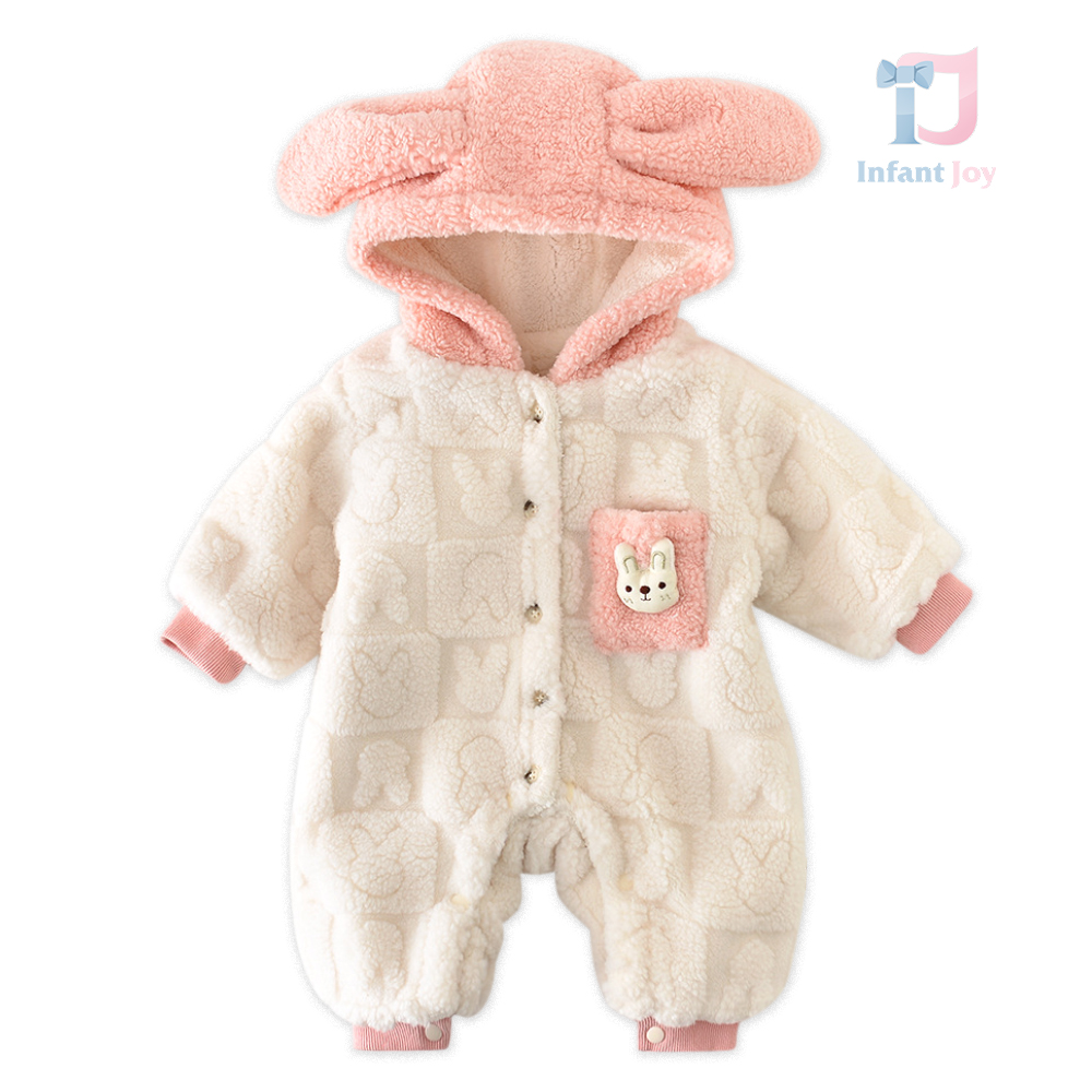 Eschimos de pluș cu elemente 3D și glugă Milk & Honey Bunny