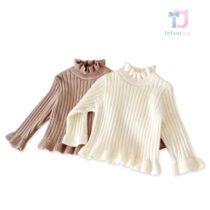 Pulover premium din tricot cu coaste, cu guler înalt și bucle adunate Stylish Miss - 2 culori