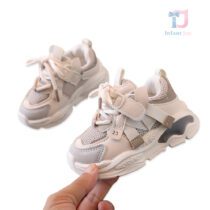 Pantofi sport cu sireturi si velcro Sporty Comfort Beige