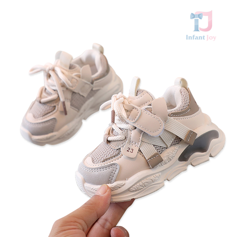 Pantofi sport cu sireturi si velcro Sporty Comfort Beige