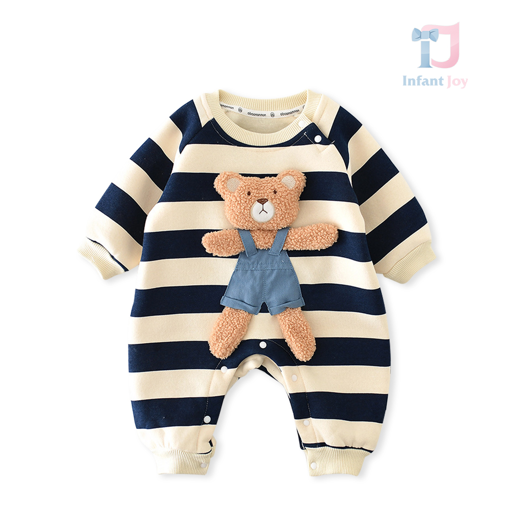 Salopetă matlasată în dungi Bear Friend