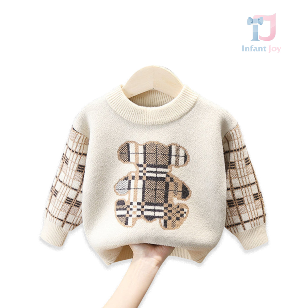 Pulover de lână premium Bear Show Vanilla