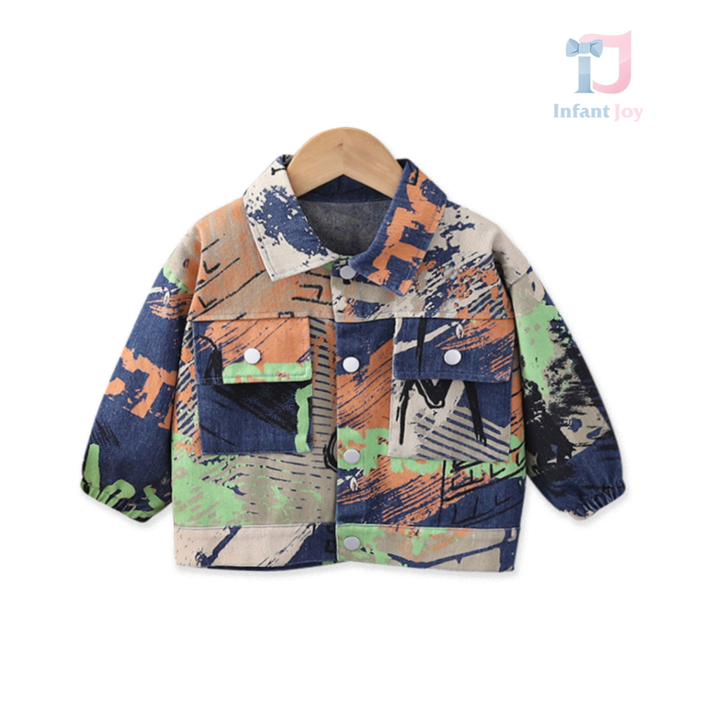 Jachetă din denim cu design imprimat spectaculos Colorful Mind