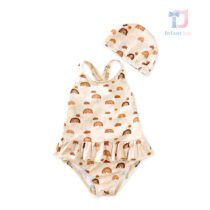 Set complet de costum de baie și pălărie Summer Rainbow