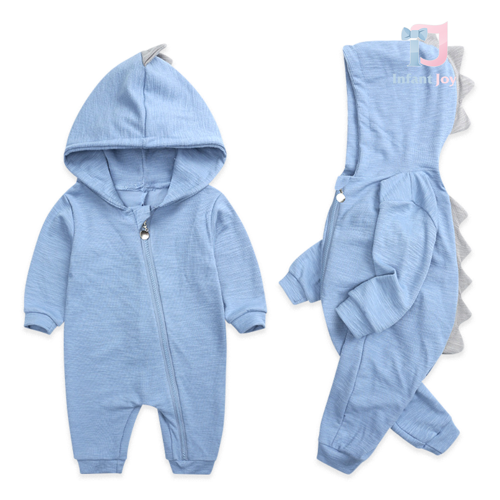 Salopetă cu fermoar asimetric și glugă Dragon Blue