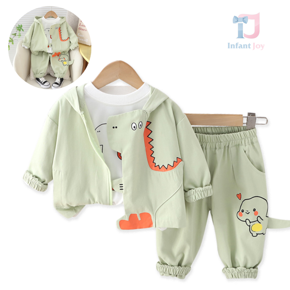 Set de 3 piese cu elemente 3D Dino Mint