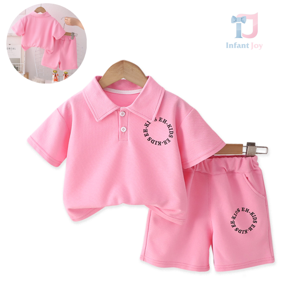 Set de 2 piese cu guler clasic Kids Pink