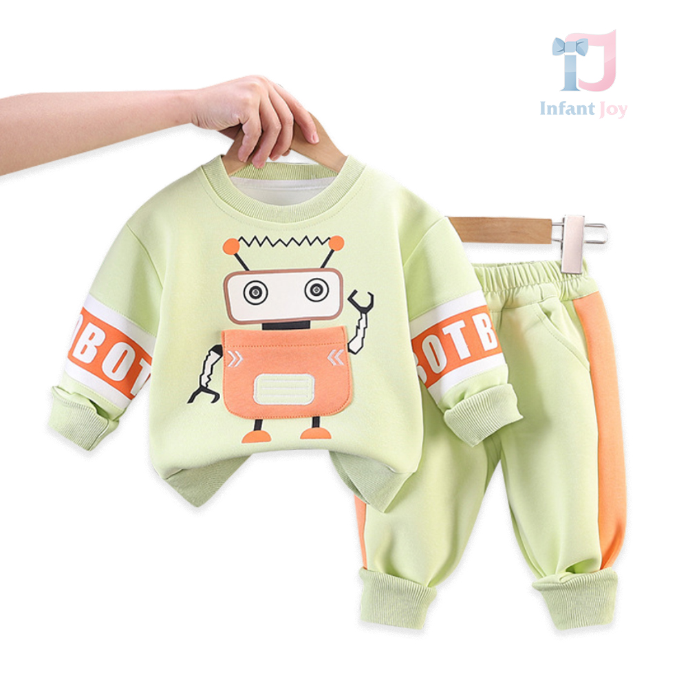 Set de 2 piese cu buzunar Light Robo Green