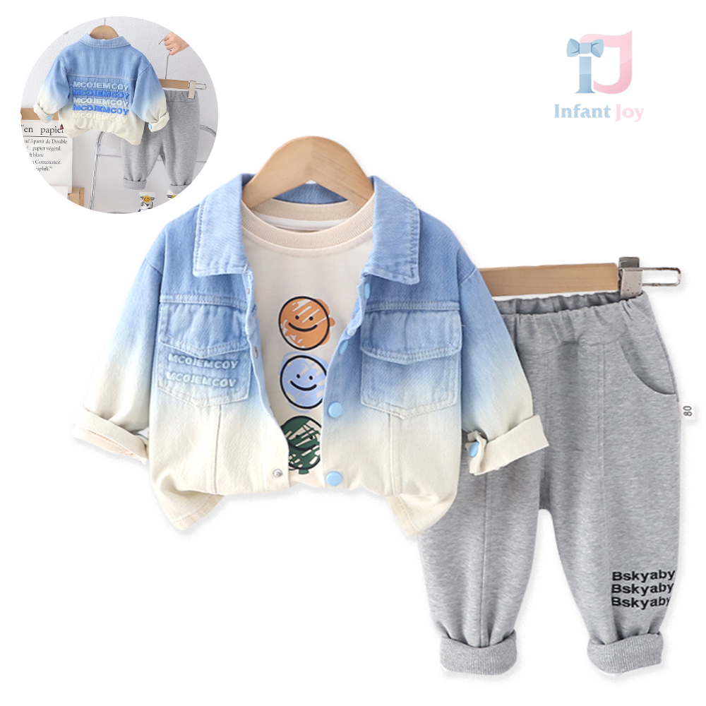 Set de 3 piese cu jachete din blugi cu efect Batik My Style Blue