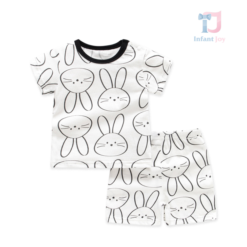 Set de pijamale din material respirabil Funny Bunny – 2 piese