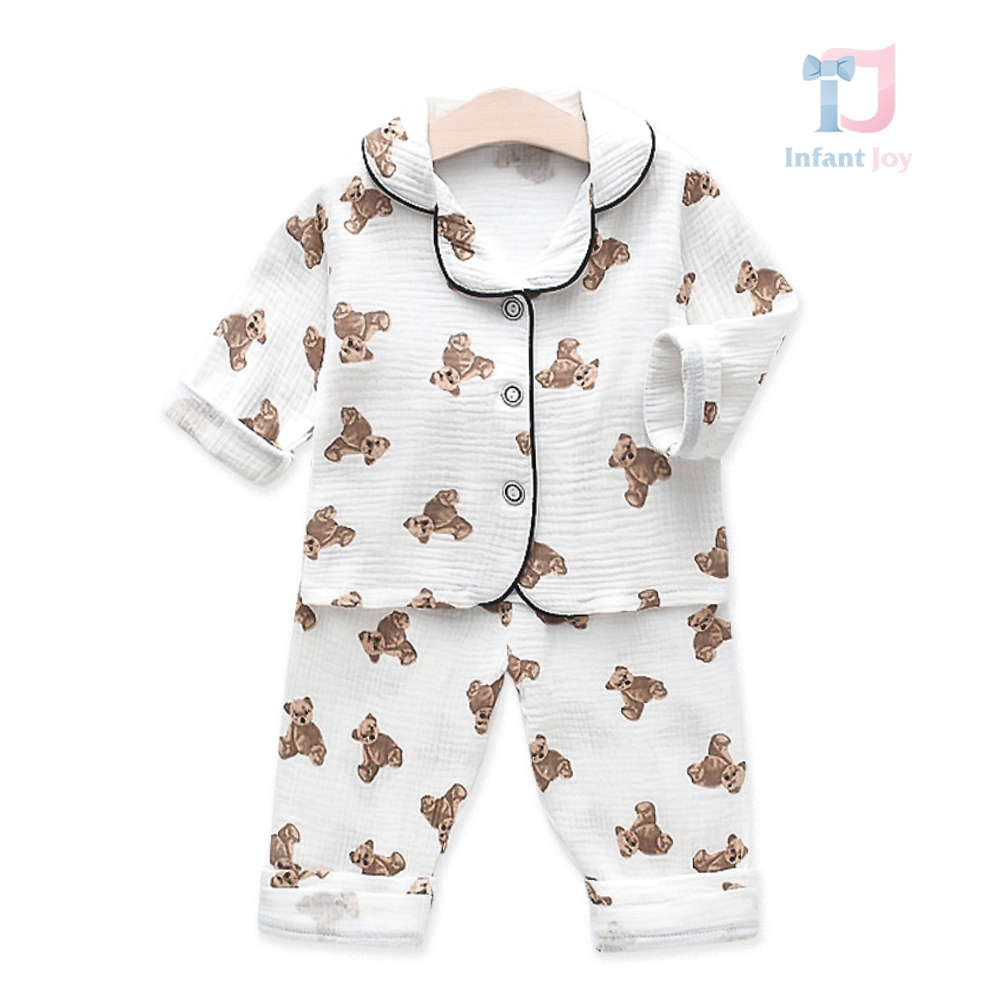 Set pijamale din muselina Bear Toy – 2 piese