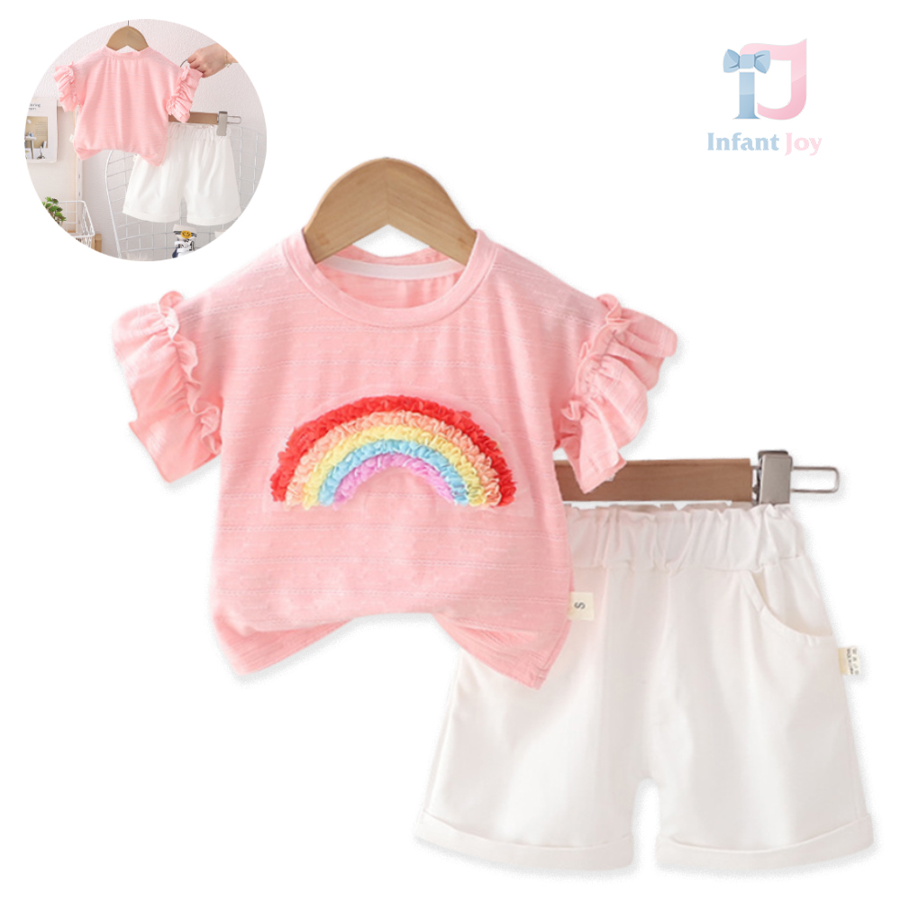 Set de 2 piese cu efect 3D Shiny Rainbow Pink