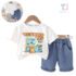 Set de 2 piese cu pantaloni scurti din denim Techno Cat White