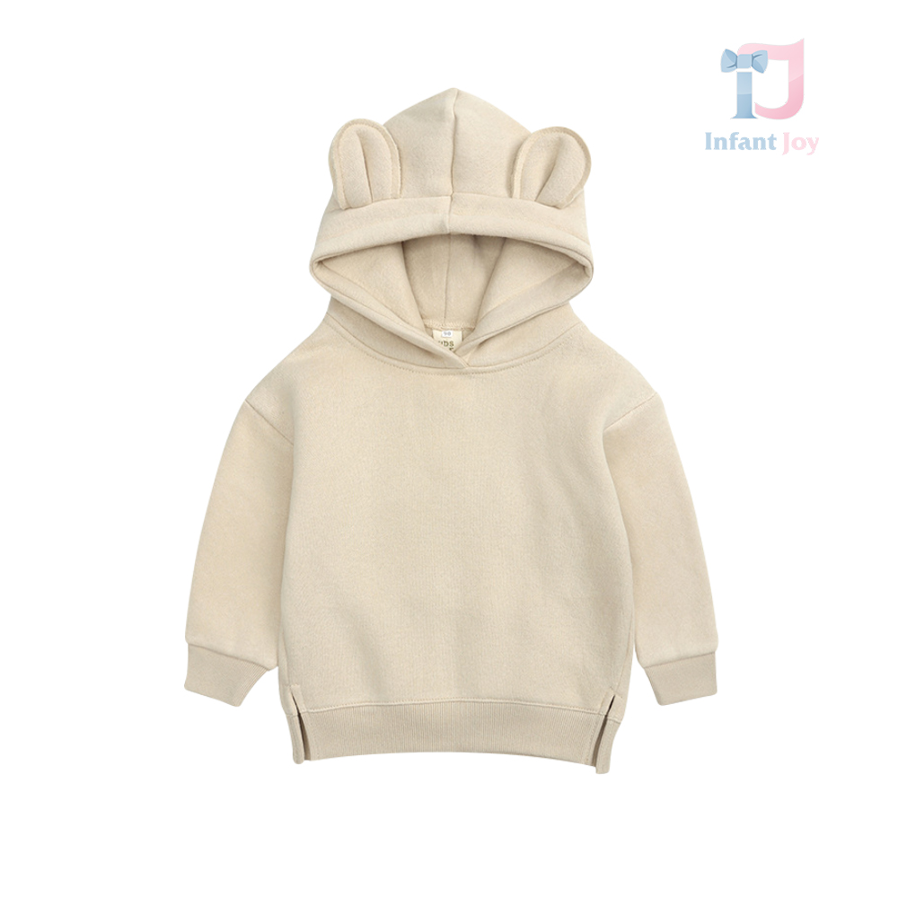 Hanorac Nude cu glugă și elemente 3D Bimbo Frame Beige