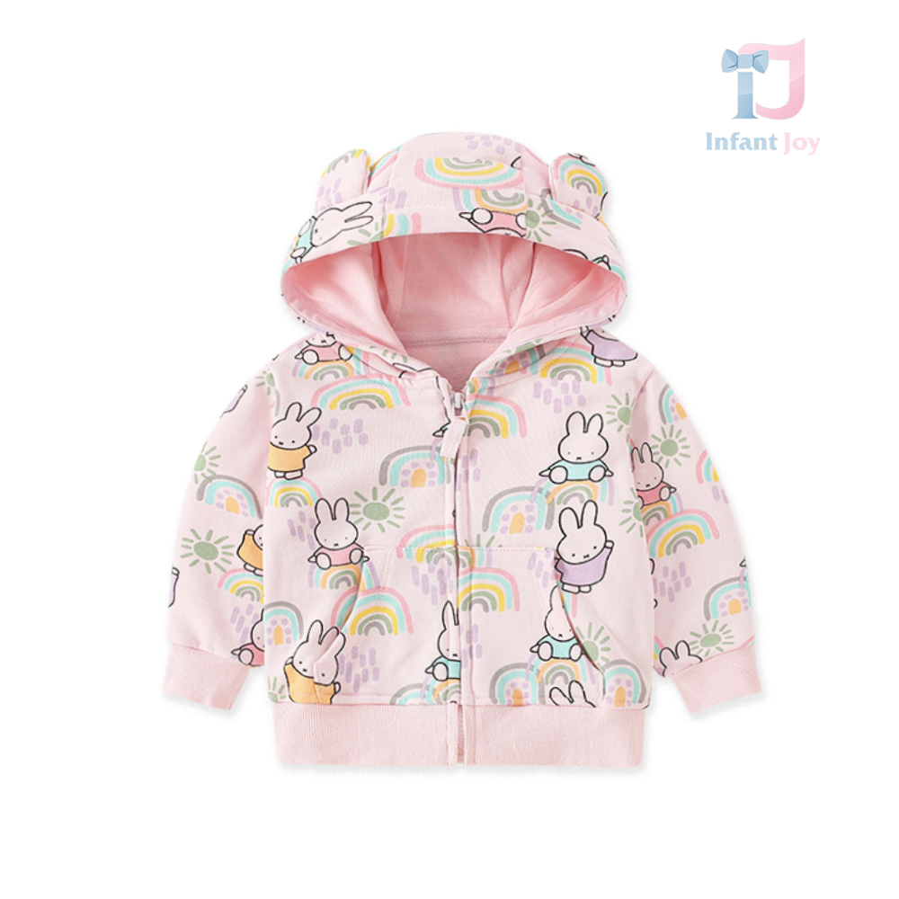 Hanorac cu glugă și urechi Rainbow Bunny