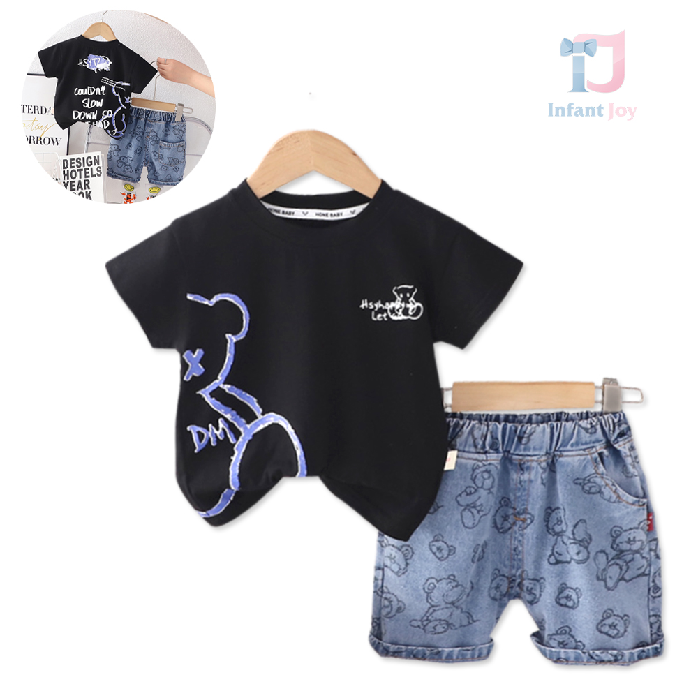Set de 2 piese cu pantaloni din denim Hiding Bear Black