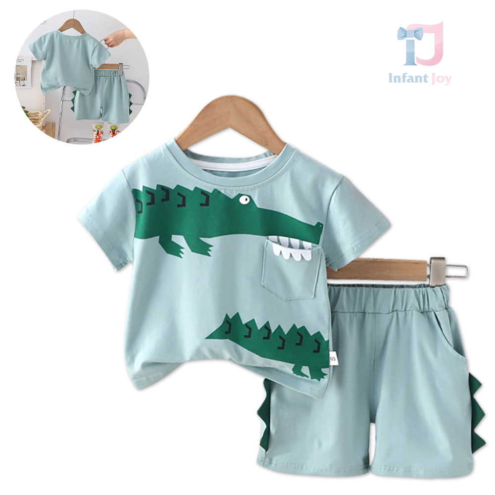 Set de 2 piese cu elemente 3D Croco Flash Green