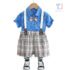 Set formal de 3 piese cu bretele și papion Dapper Suspenders Blue