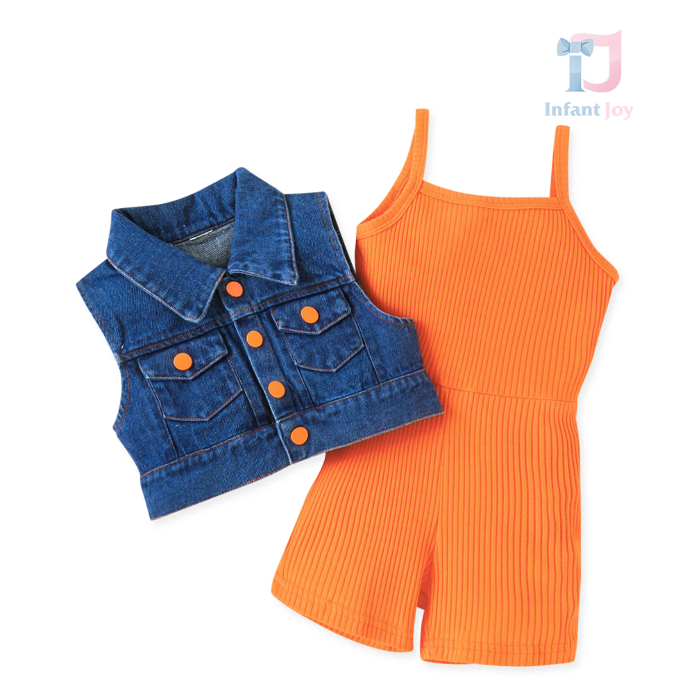 Set de 2 piese cu salopeta si vesta Tangerine Urban Chic
