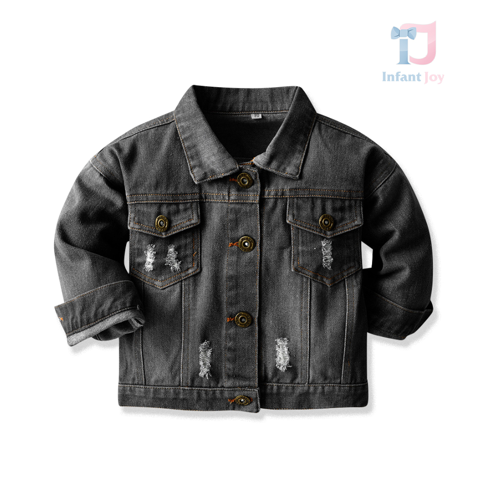 Jachetă din denim cu zone uzate Black is Black