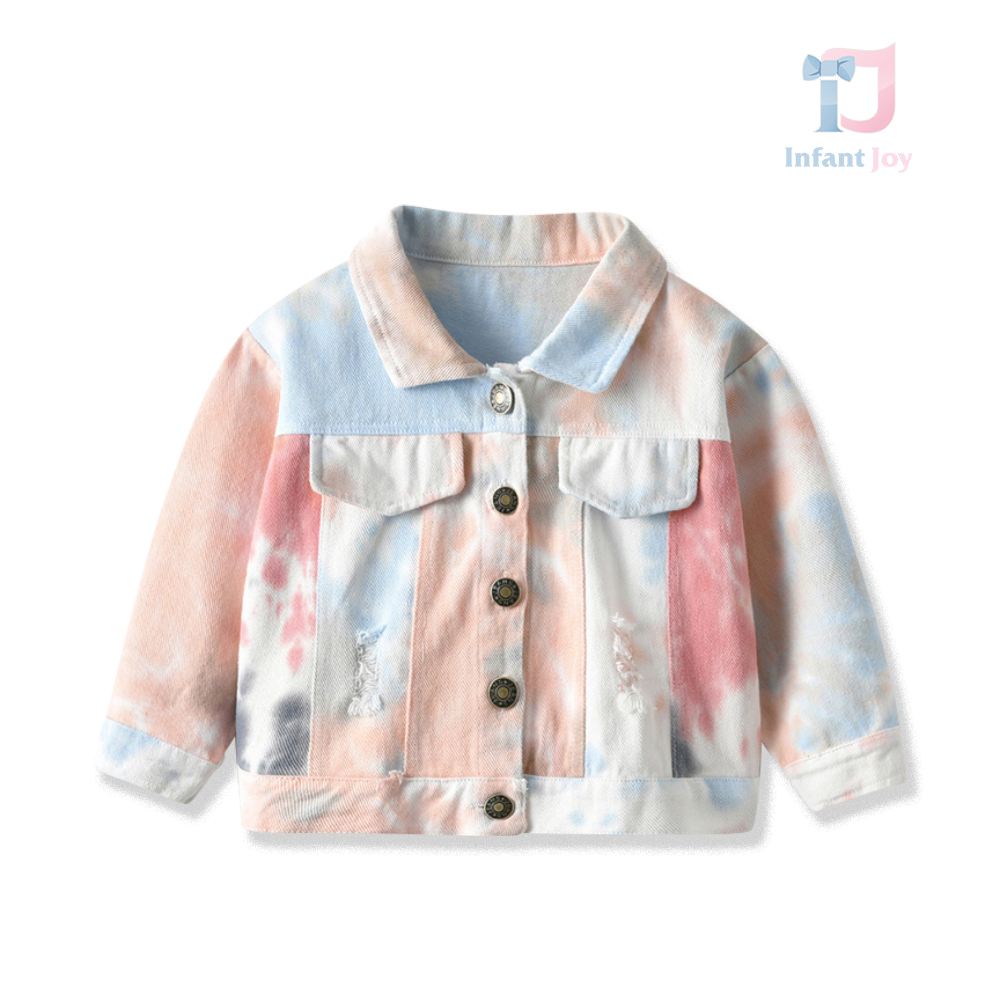 Jacheta denim cu efect batik Sunrise in Color