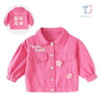 Jacheta denim cu elemente 3D și broderie Sweet Rabbit