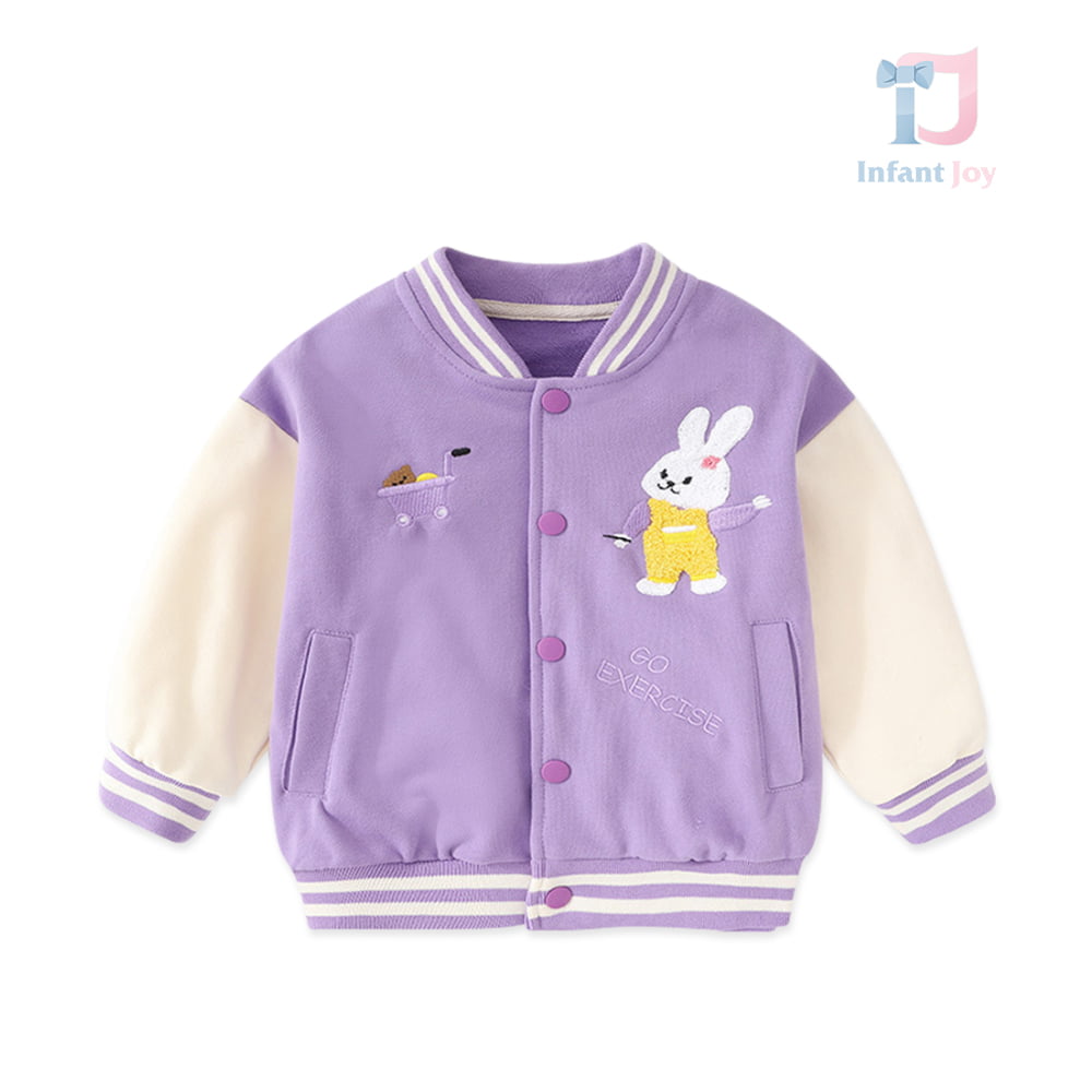 Jachetă bomber cu elemente 3D Little Bunny Purple