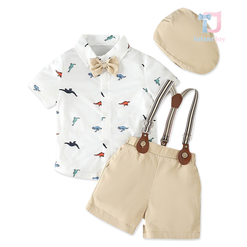 Set formal de 5 piese cu bretele și beretă Luxe Dino