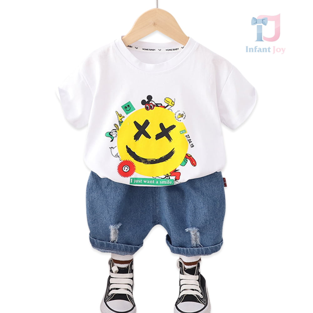 Set de 2 piese cu pantaloni scurti din denim Emoji Time