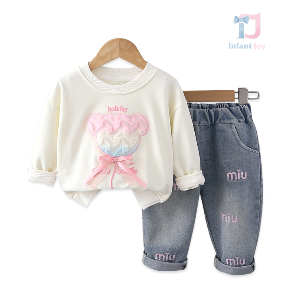 Set de 2 piese cu blugi și elemente 3D spectaculoase Honey Bear Delight