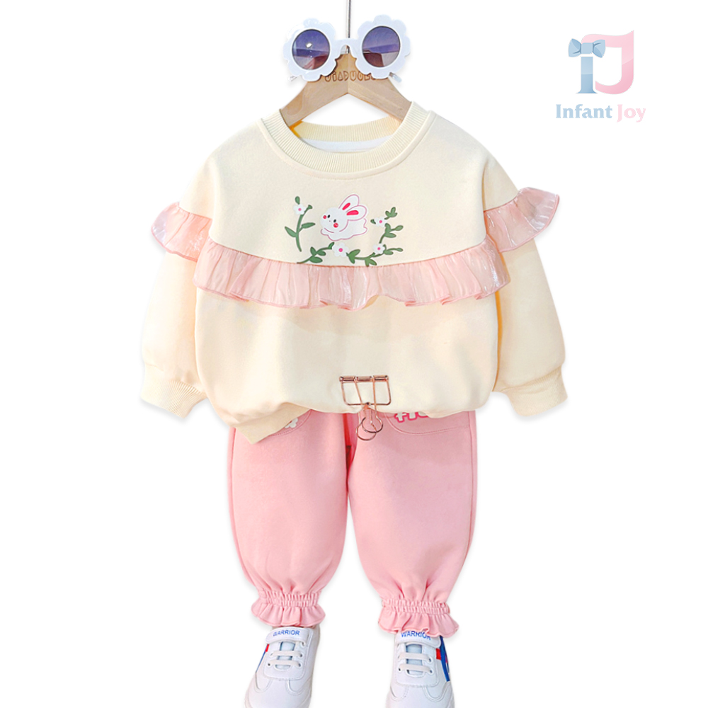 Set cu bucle din organza Beige Bunny Flower