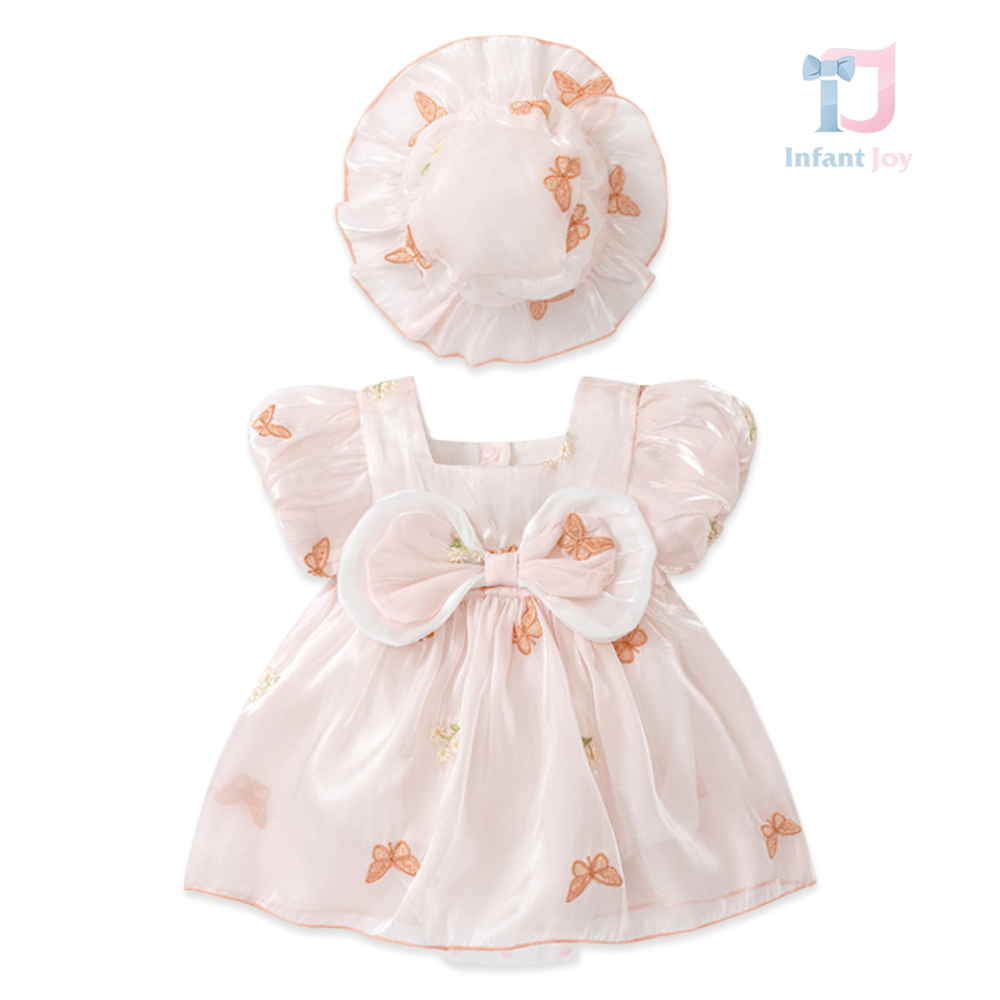Set Premium de 2 piese cu rochie si palarie din organza Butterfly Luxury