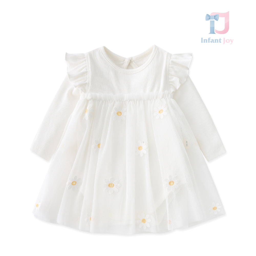 Rochie cu bucle + tutu de foca cu broderie Happy Daisy