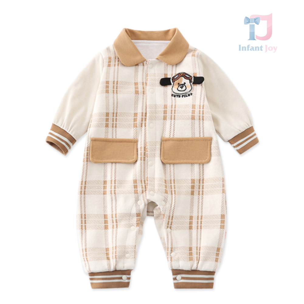 Salopetă premium cu nasturi si guler Cute Pilot