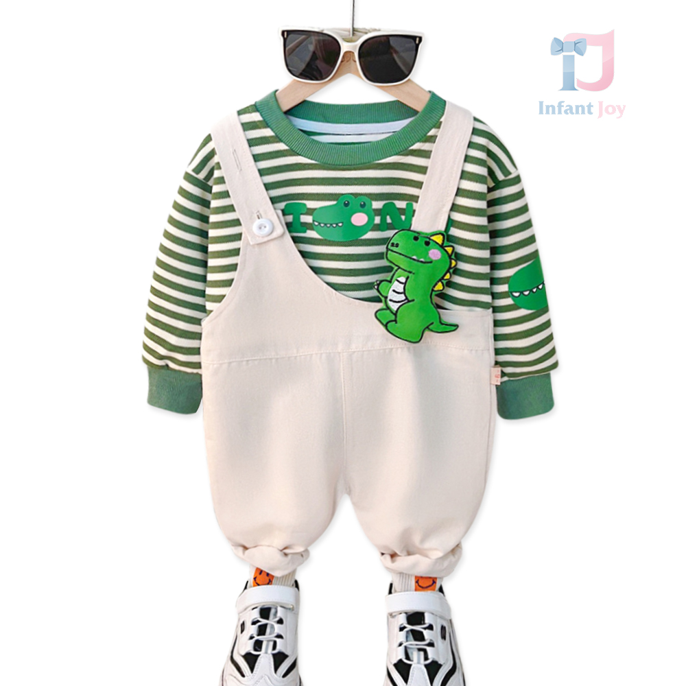 Set de 2 piese cu salopeta cu inchidere asimetrica Croco Green Agenda