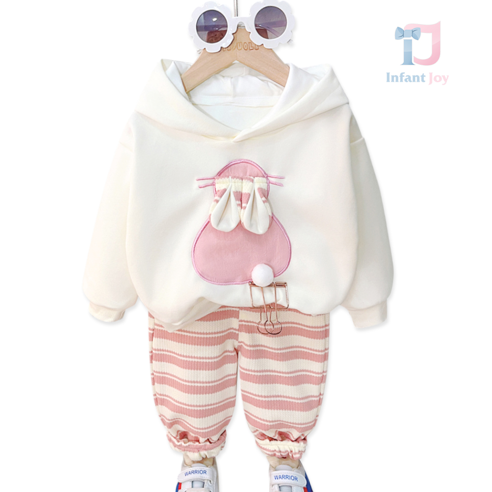 Set de 2 piese cu glugă și elemente 3D Rabbit Charm