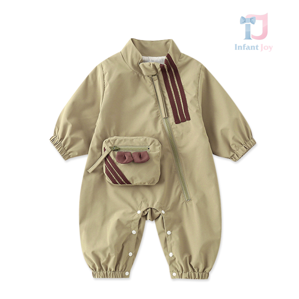 Salopetă Premium cu închidere asimetrică, buzunar și Tic-Tac Cloud Green