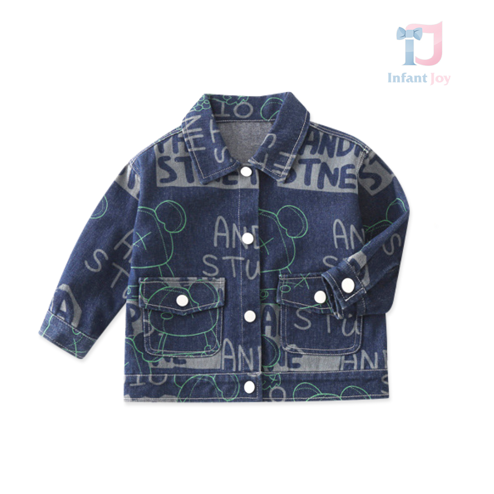 Jacheta din denim cu imprimeu spectaculos Street Style